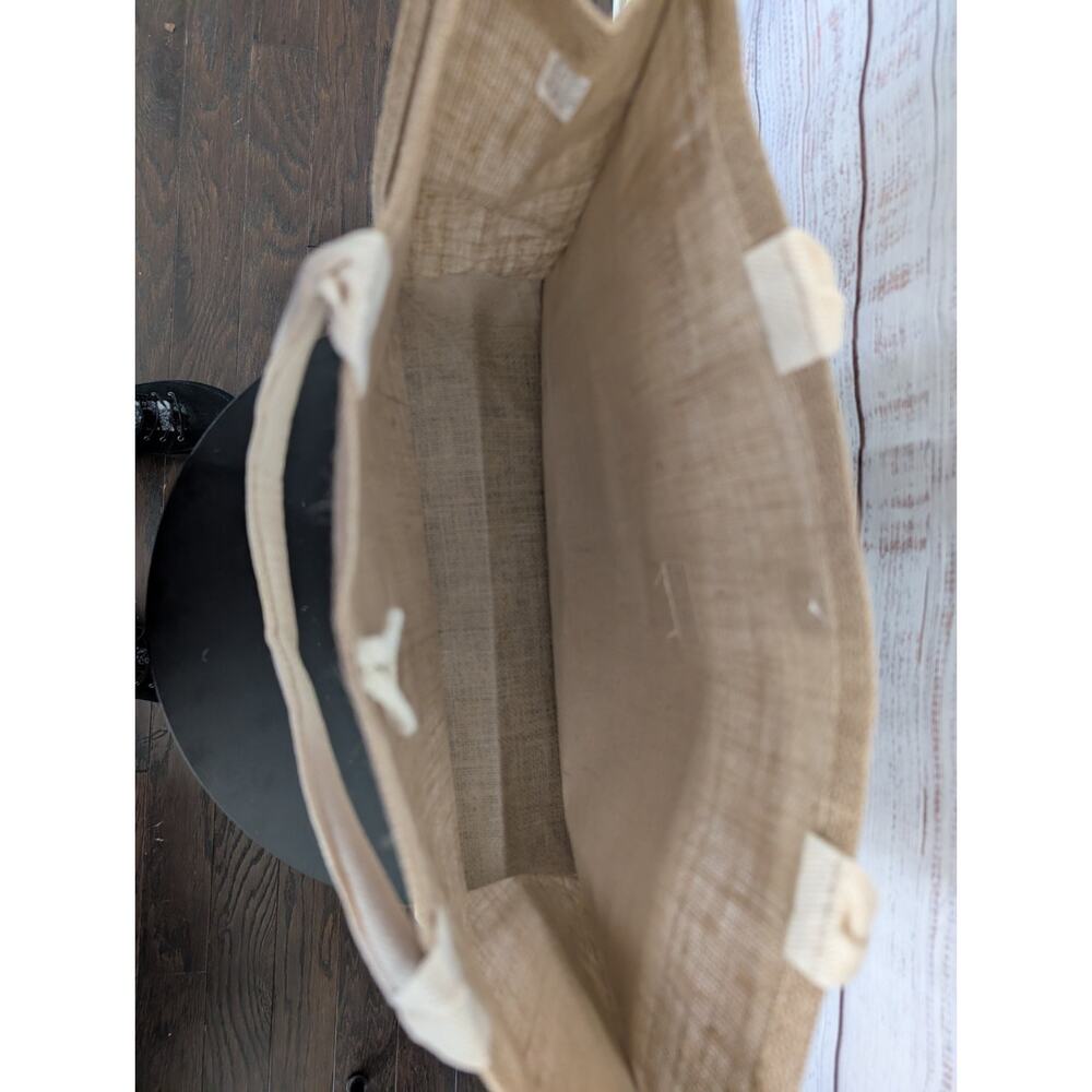 Boho "Hello Weekend" Large Burlap Jute Tote Bag Cottagecore Beach Travel NWT - Picture 9 of 9